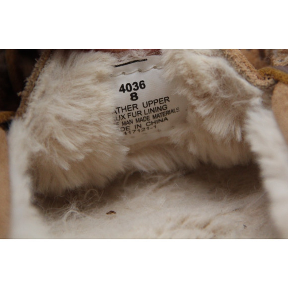 Minnetonka Cally Slippers Womens Size 8 Brown Suede Moccasin Faux Fur Lined 4036 - Picture 7 of 7